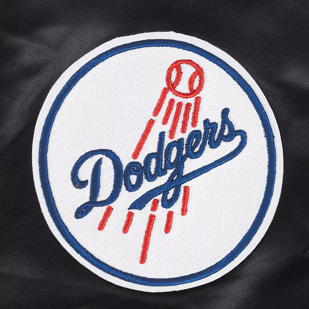 Pro Standard Men's MLB Los Angeles Dodgers Big Logo World Series Satin Jacket - Black - BLACK