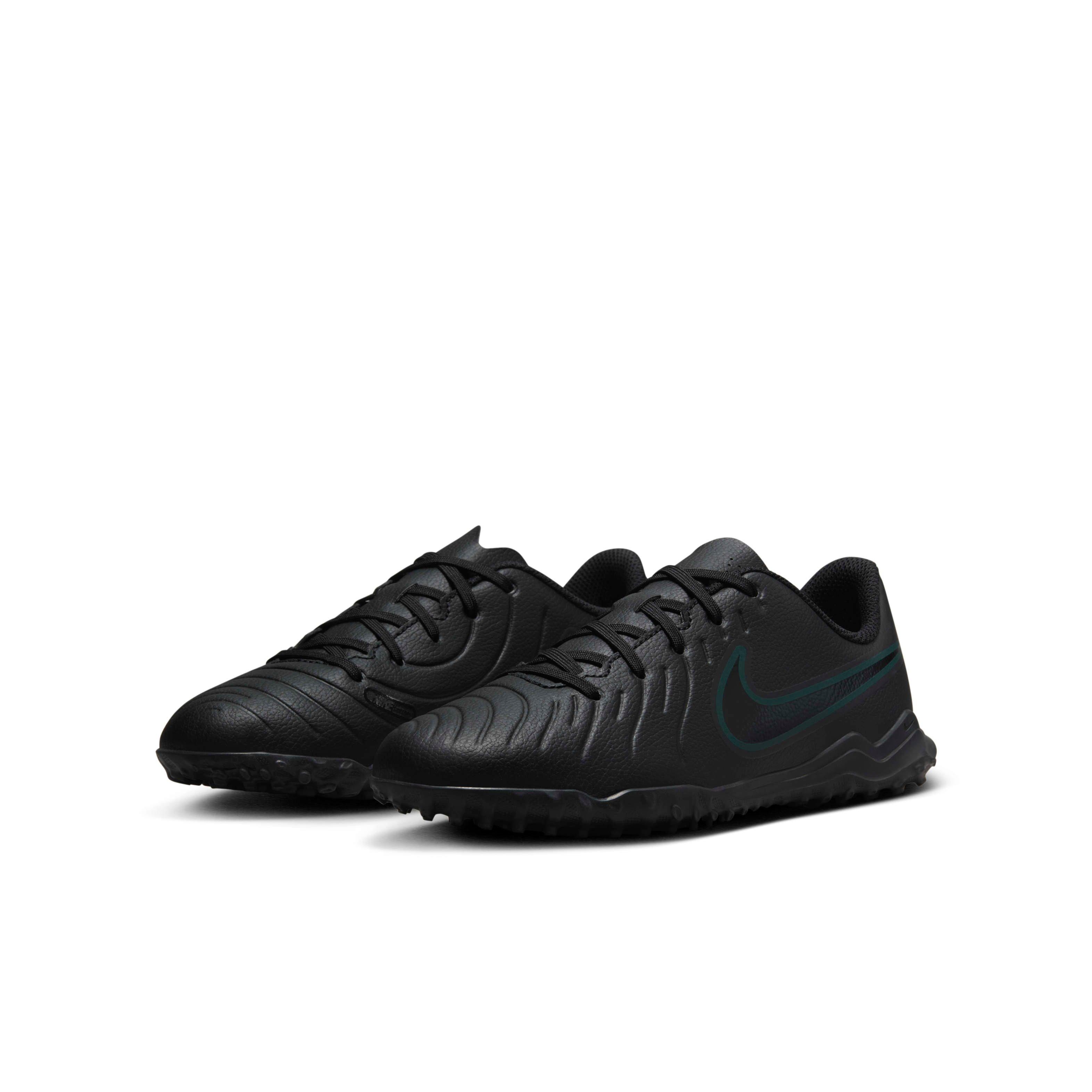 Nike Jr. Tiempo Legend 10 Club Turf  Grade School Kids' "Black/Deep Jungle/Black" Soccer Shoe