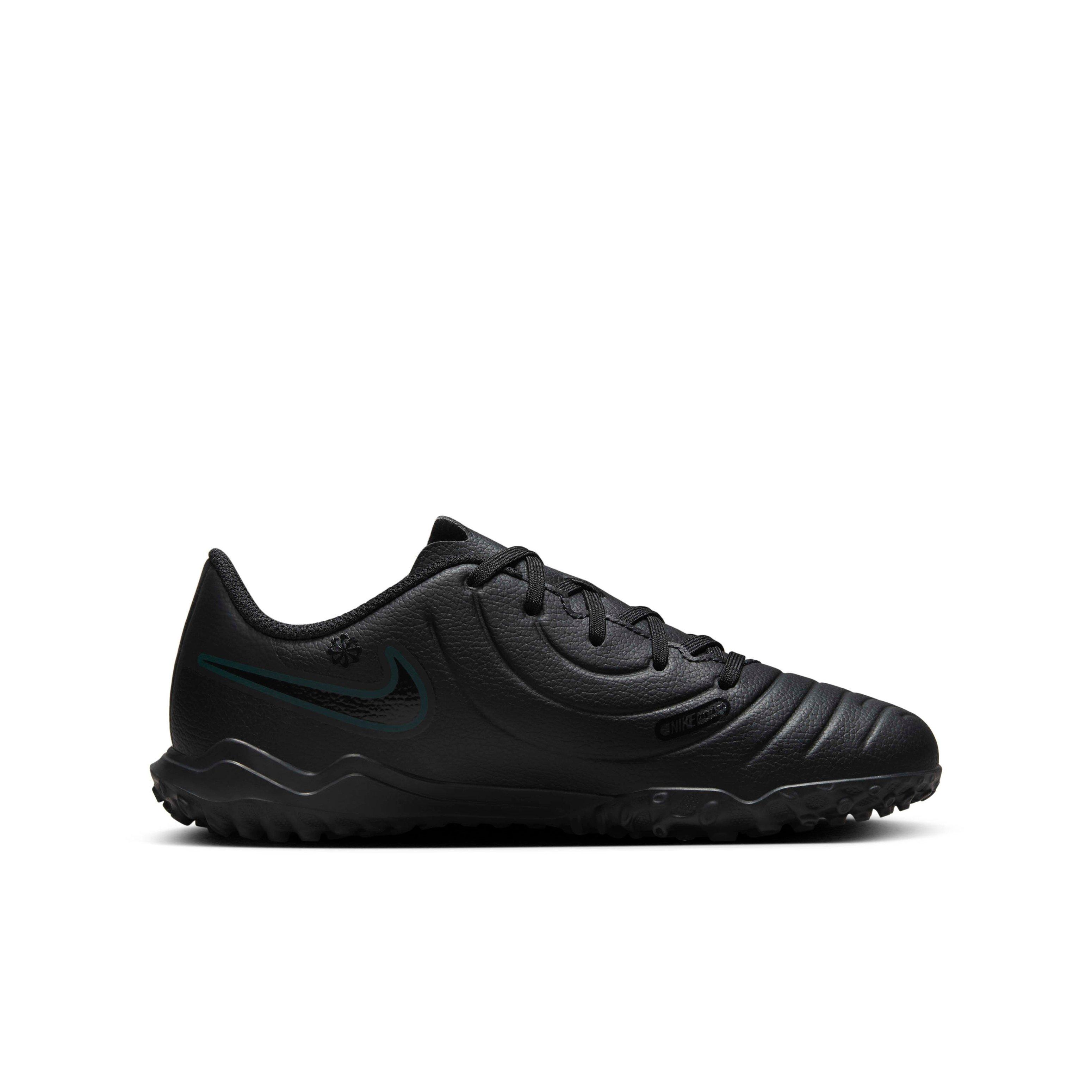 Nike Jr. Tiempo Legend 10 Club Turf "Black/Deep Jungle/Black" Grade School Kids' Soccer Shoe