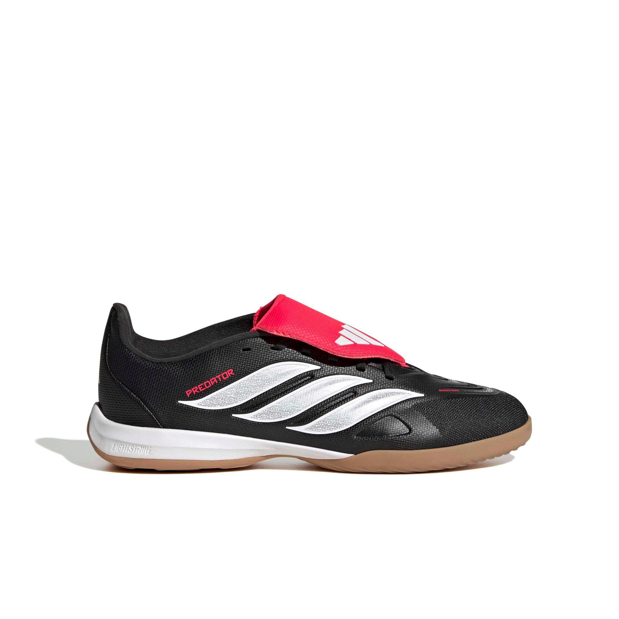 adidas Predator League Fold-Over Tongue Indoor "Black/White/Lucid Red" Preschool Kids' Soccer Shoe - BLACK/WHITE/RED Thumbnail View 1