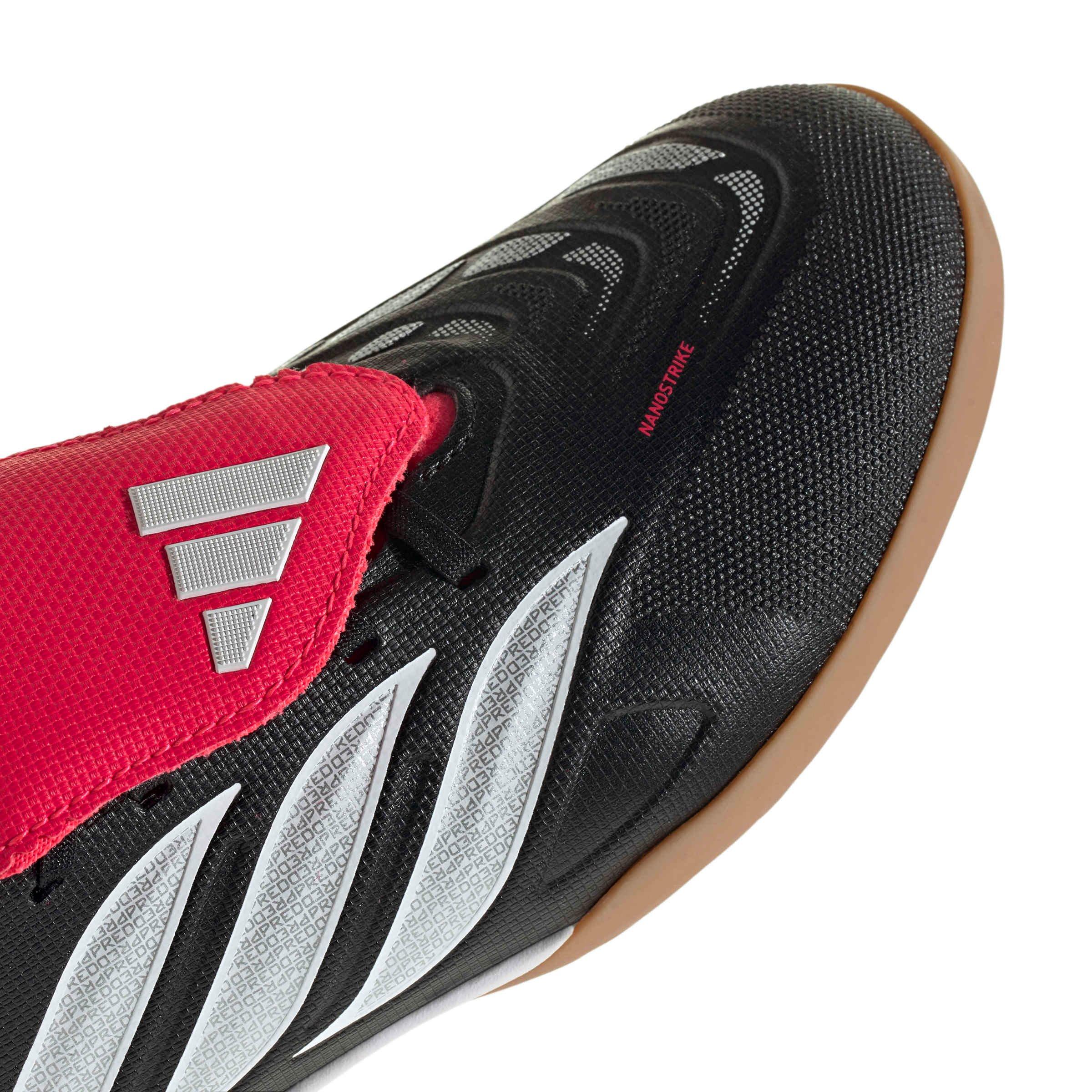 adidas Predator League Fold-Over Tongue Indoor "Black/White/Lucid Red" Preschool Kids' Soccer Shoe - BLACK/WHITE/RED Thumbnail View 5