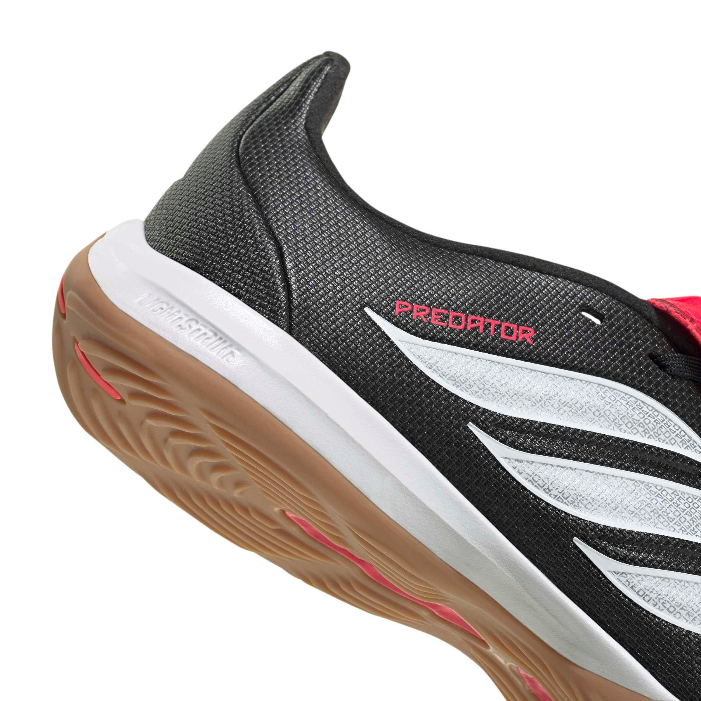 adidas Predator League Fold-Over Tongue Indoor "Black/White/Lucid Red" Preschool Kids' Soccer Shoe - BLACK/WHITE/RED Thumbnail View 6