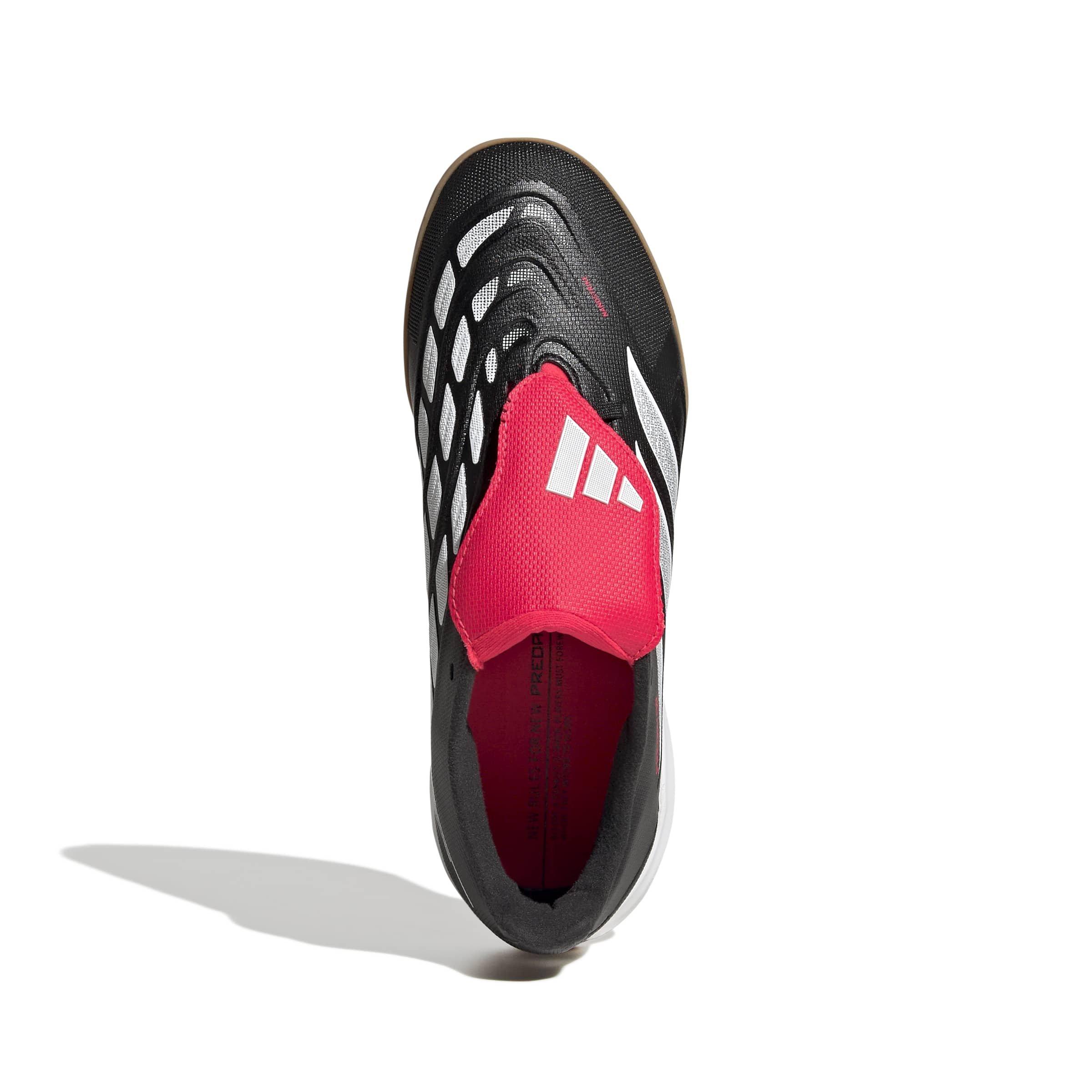 adidas Predator League Fold-Over Tongue Indoor "Black/White/Lucid Red" Preschool Kids' Soccer Shoe - BLACK/WHITE/RED Thumbnail View 7