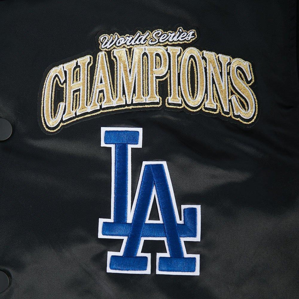 Pro Standard Men's MLB Los Angeles Dodgers World Series 2025 Pro Satin YD Rib Jacket - BLACK/BLUE