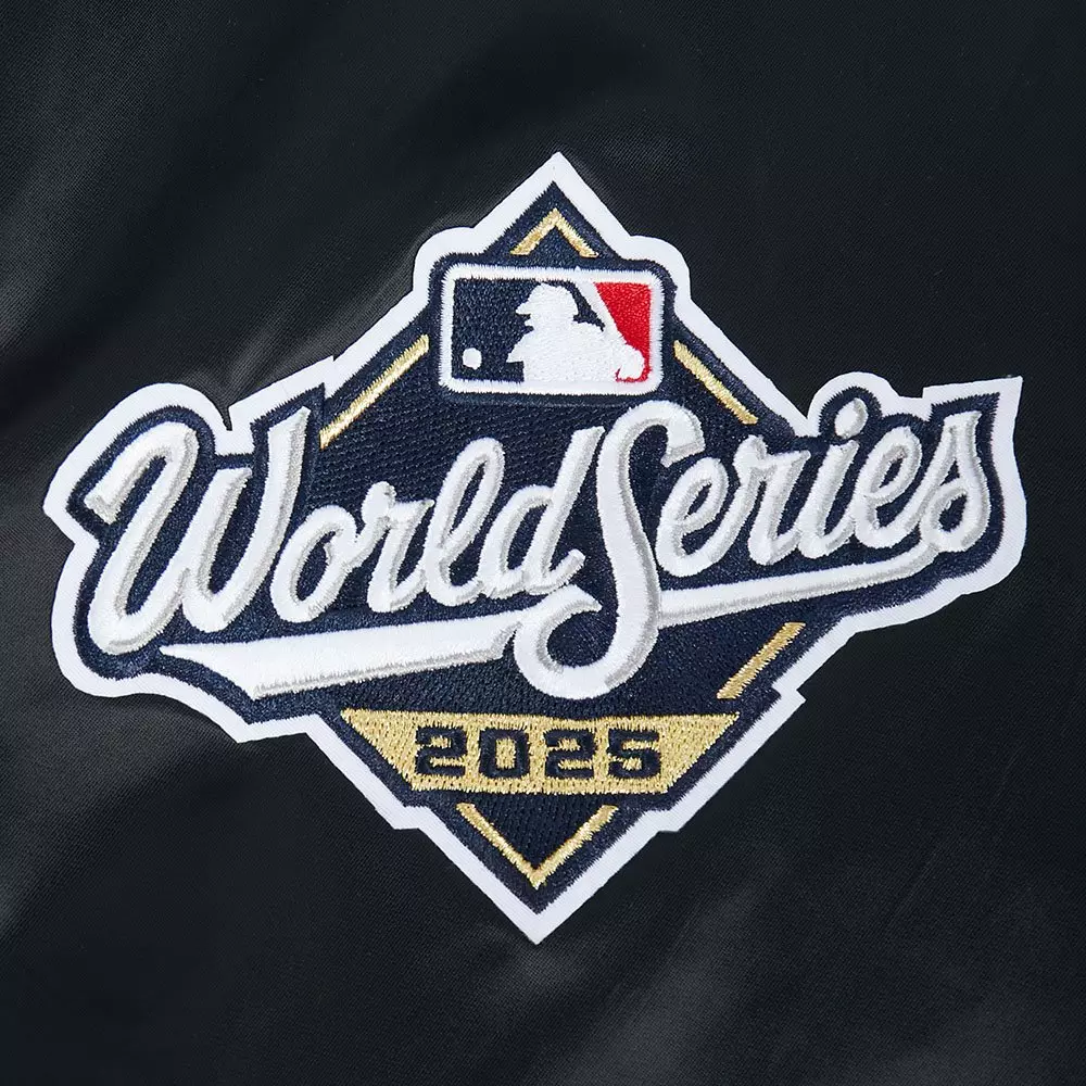 Pro Standard Men's MLB Los Angeles Dodgers World Series 2025 Pro Satin YD Rib Jacket - BLACK/BLUE