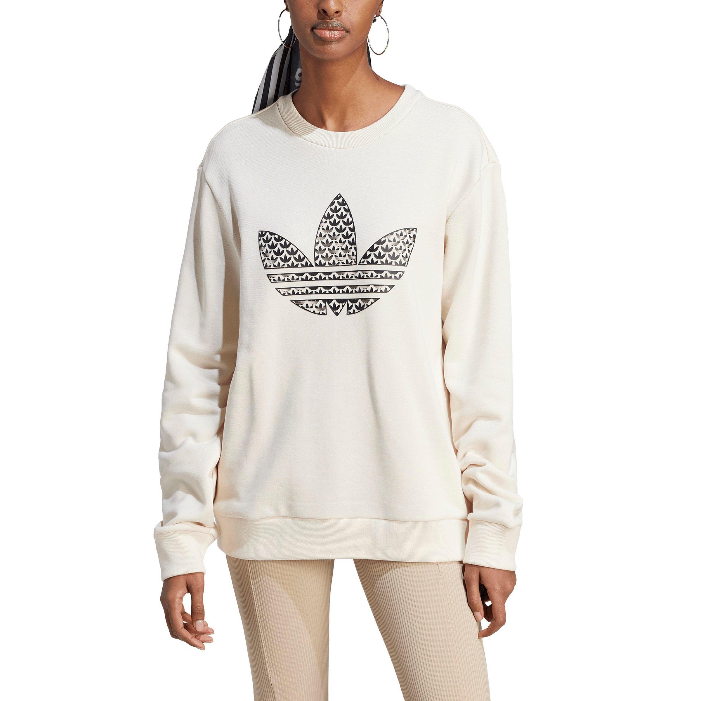 adidas Originals Women s Monogram Infill Crewneck Sweatshirt White