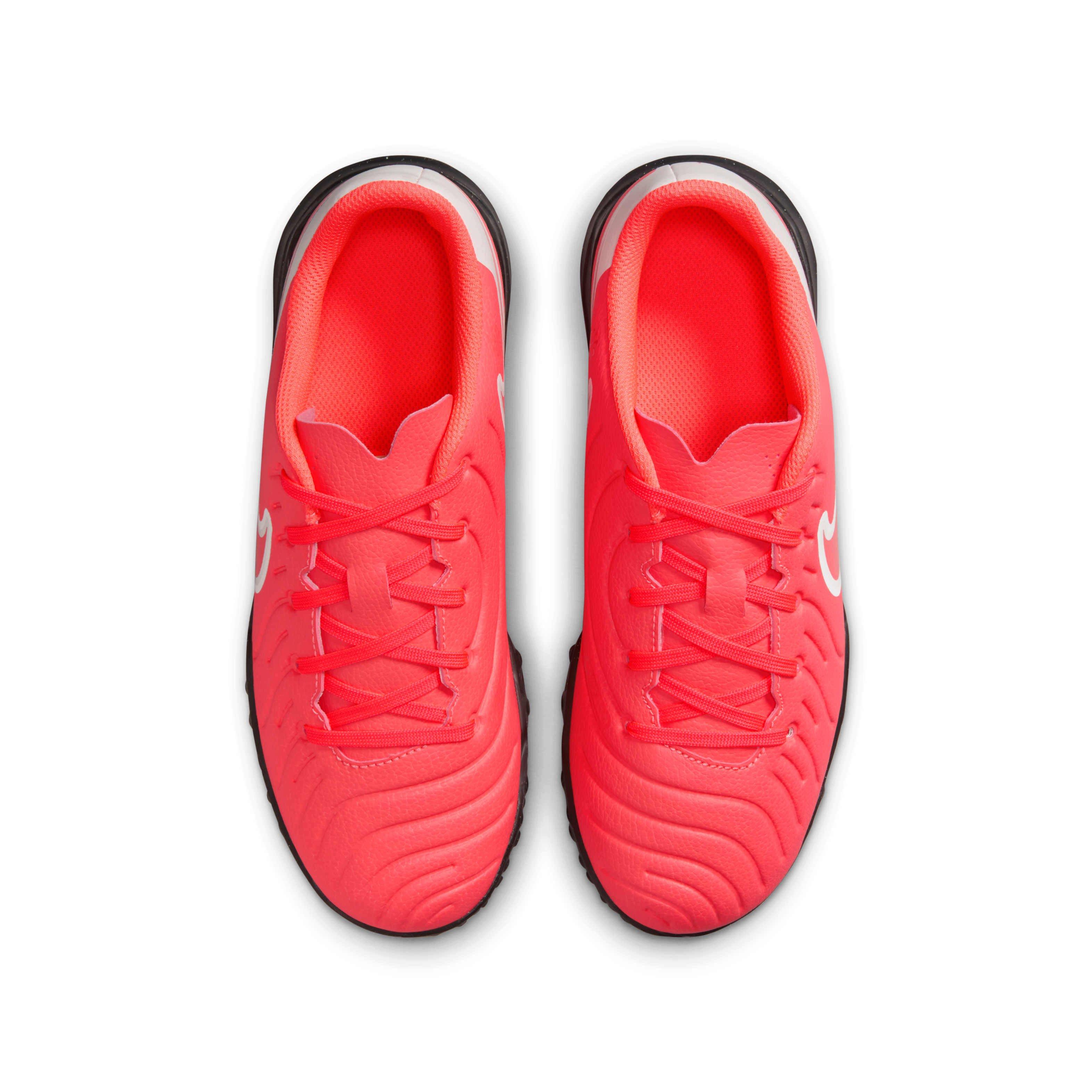 Nike Jr. Tiempo Legend 10 Club Turf Grade School Kids' "Hot Lava/White" Soccer Shoe