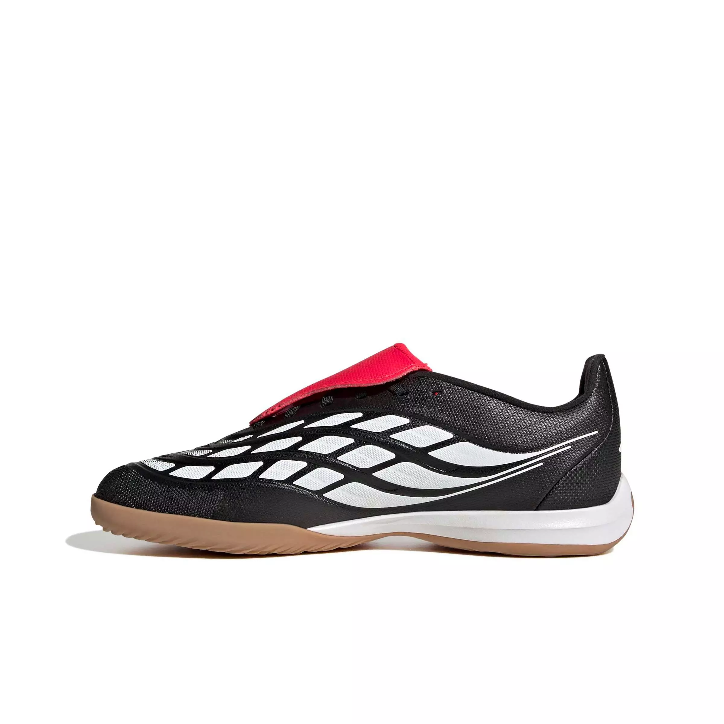 adidas Predator League FO Tongue Indoor "Core Black/White/Lucid Red" Grade School Kids' Soccer Shoe - BLACK/WHITE/RED