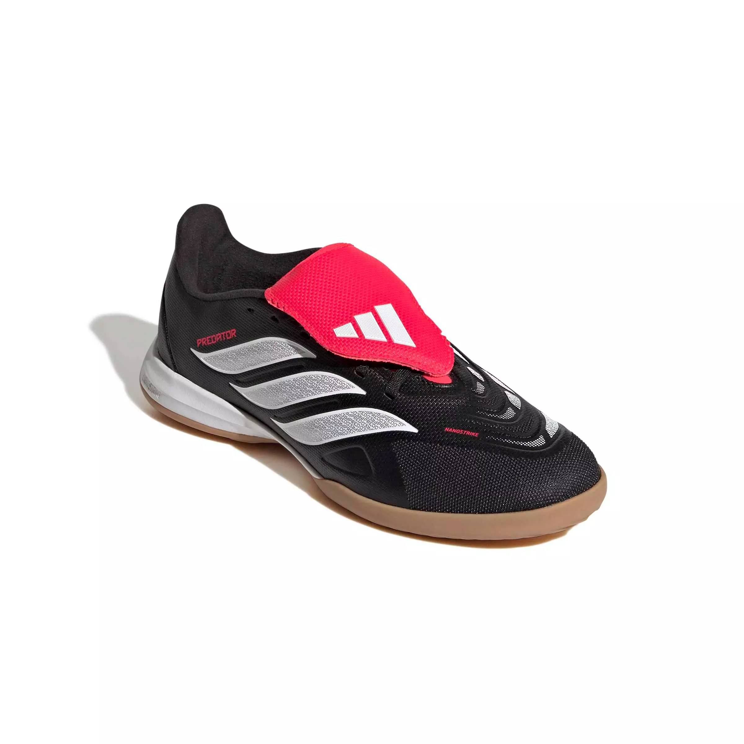 adidas Predator League FO Tongue Indoor "Core Black/White/Lucid Red" Grade School Kids' Soccer Shoe - BLACK/WHITE/RED