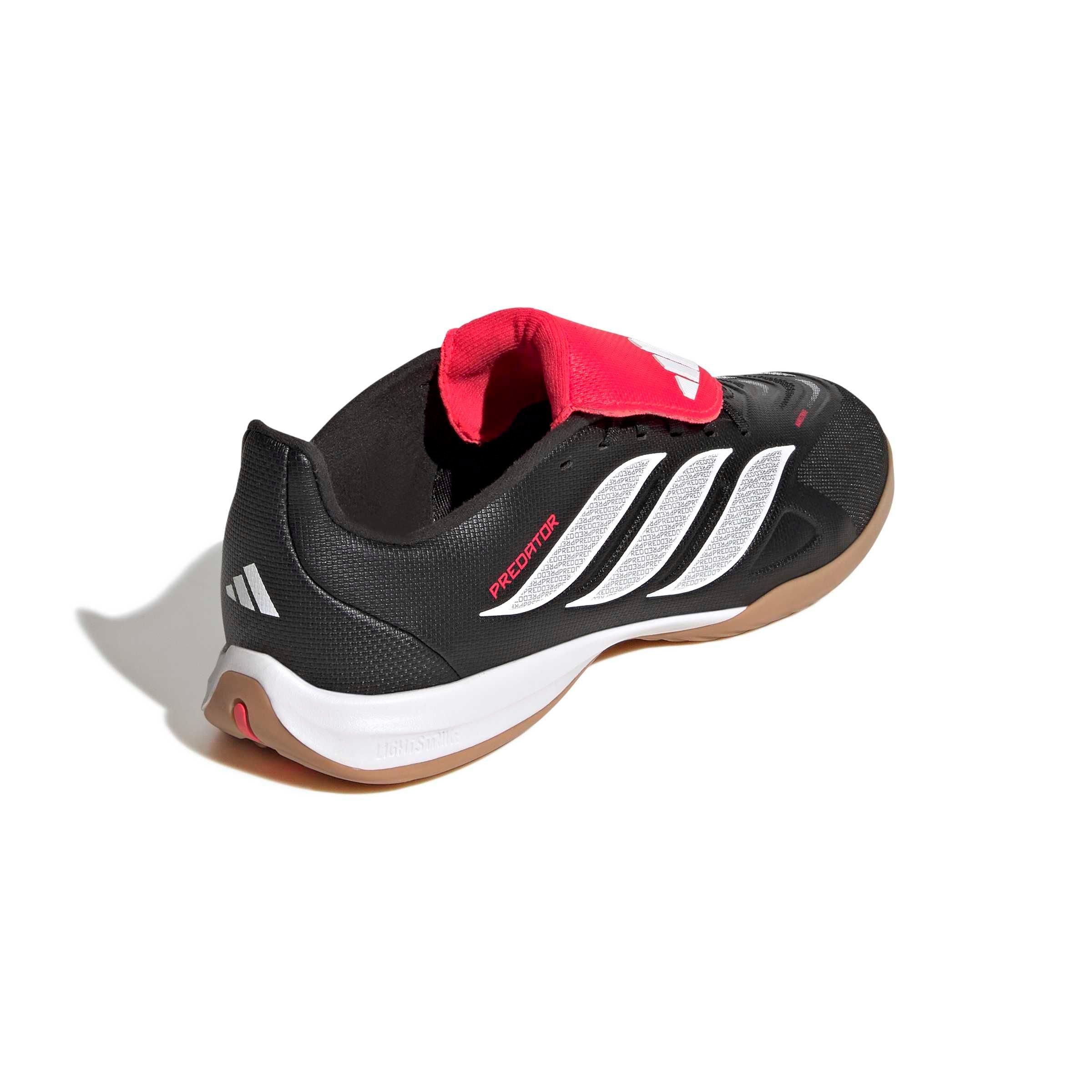 adidas Predator League FO Tongue Indoor "Core Black/White/Lucid Red" Grade School Kids' Soccer Shoe - BLACK/WHITE/RED Thumbnail View 4