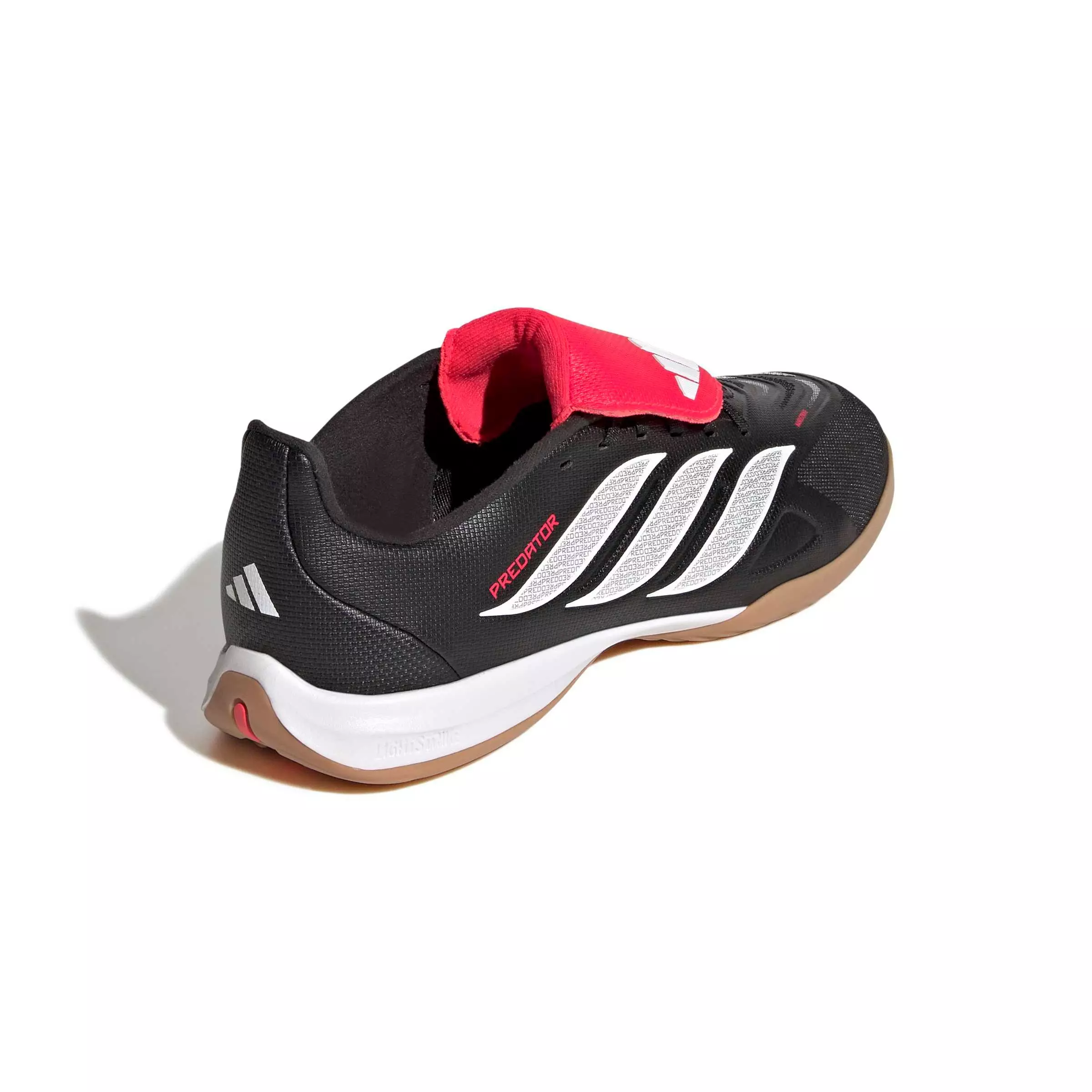 adidas Predator League FO Tongue Indoor "Core Black/White/Lucid Red" Grade School Kids' Soccer Shoe - BLACK/WHITE/RED