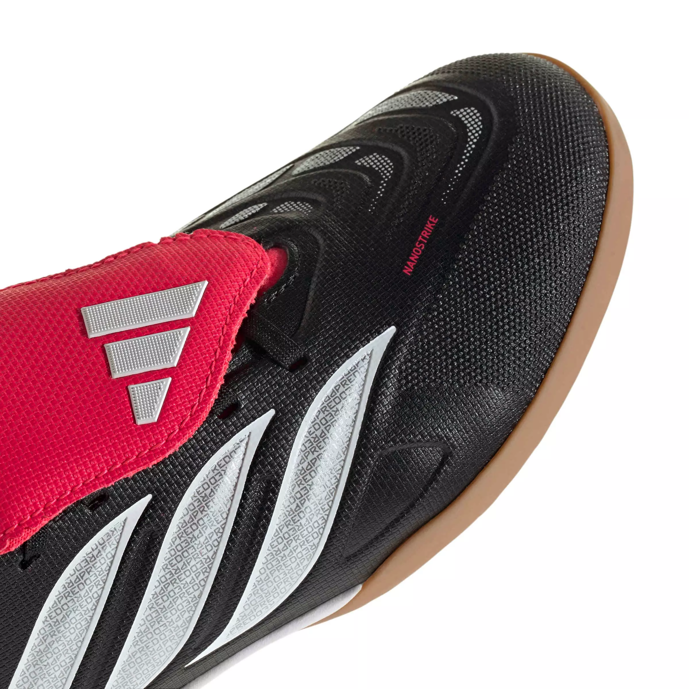 adidas Predator League FO Tongue Indoor "Core Black/White/Lucid Red" Grade School Kids' Soccer Shoe - BLACK/WHITE/RED