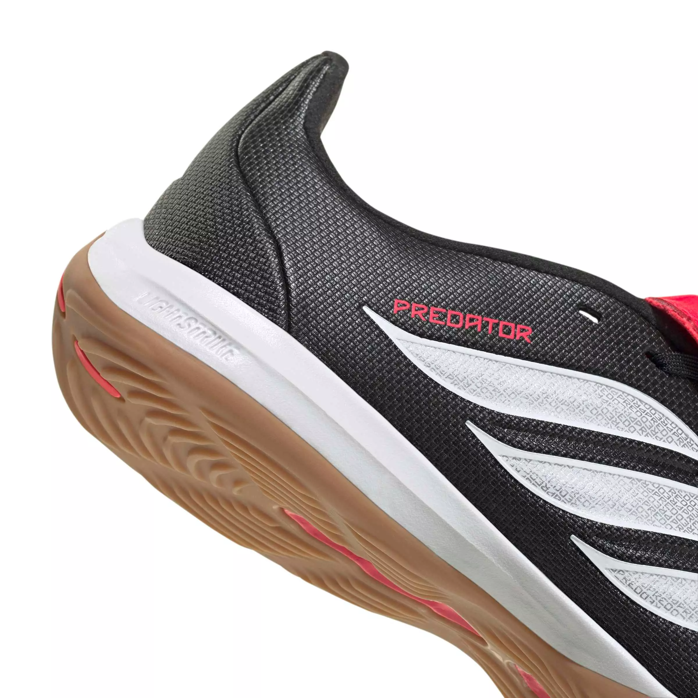 adidas Predator League FO Tongue Indoor "Core Black/White/Lucid Red" Grade School Kids' Soccer Shoe - BLACK/WHITE/RED