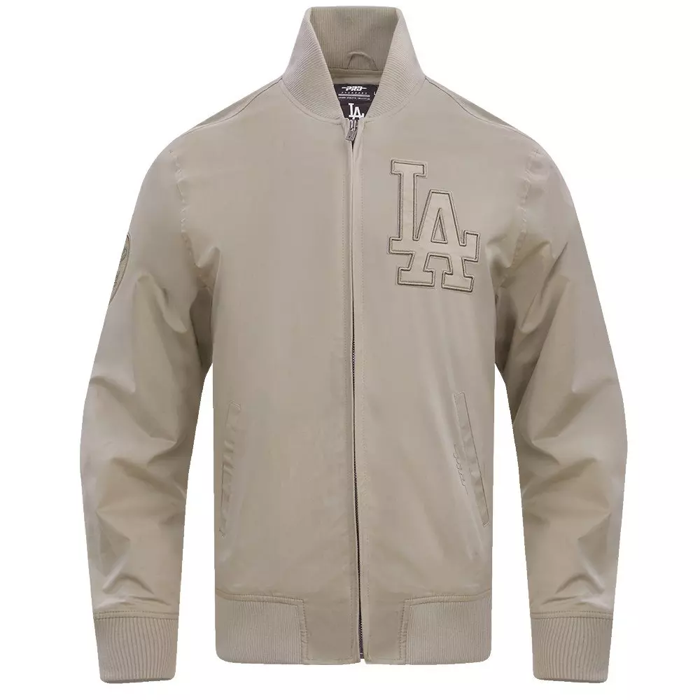 Pro Standard Men's MLB Los Angeles Dodgers Neutral Twill Jacket - Taupe - TAUPE