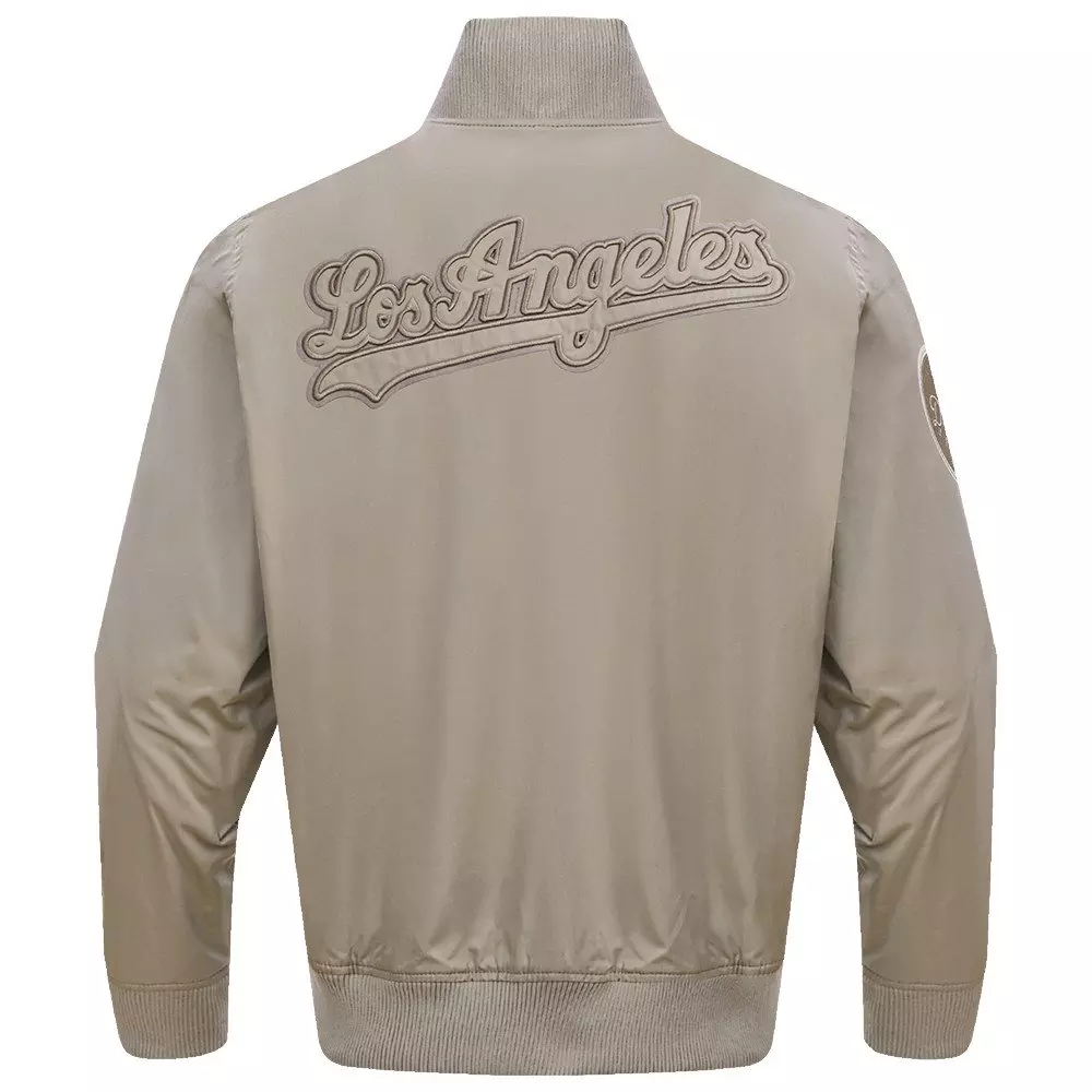Pro Standard Men's MLB Los Angeles Dodgers Neutral Twill Jacket - Taupe - TAUPE