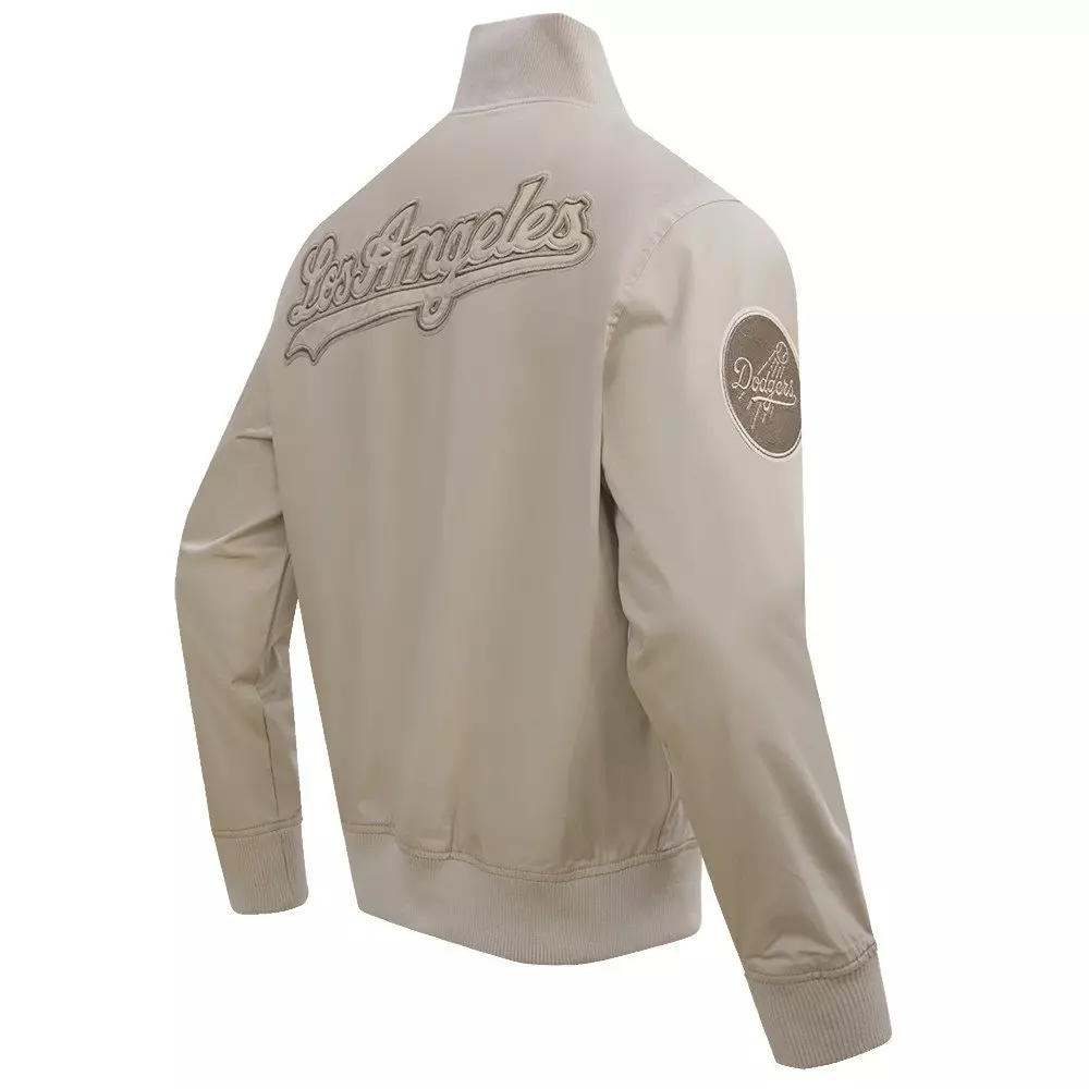 Pro Standard Men's MLB Los Angeles Dodgers Neutral Twill Jacket - Taupe - TAUPE