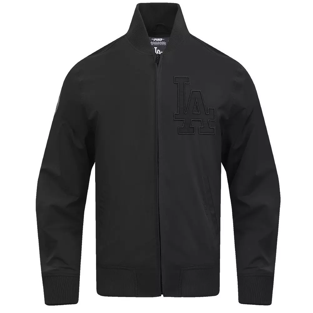 Pro Standard Men's MLB Los Angeles Dodgers Neutral Twill Jacket - Black - BLACK