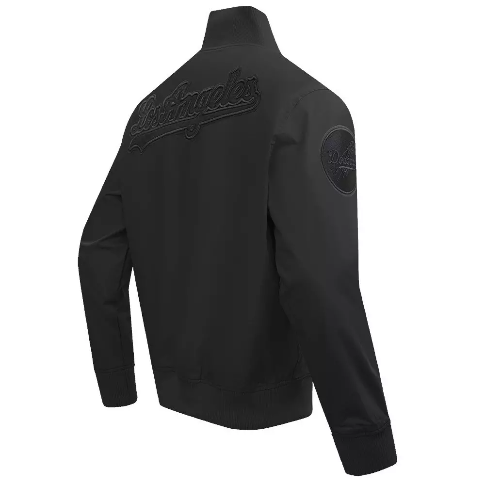 Pro Standard Men's MLB Los Angeles Dodgers Neutral Twill Jacket - Black - BLACK
