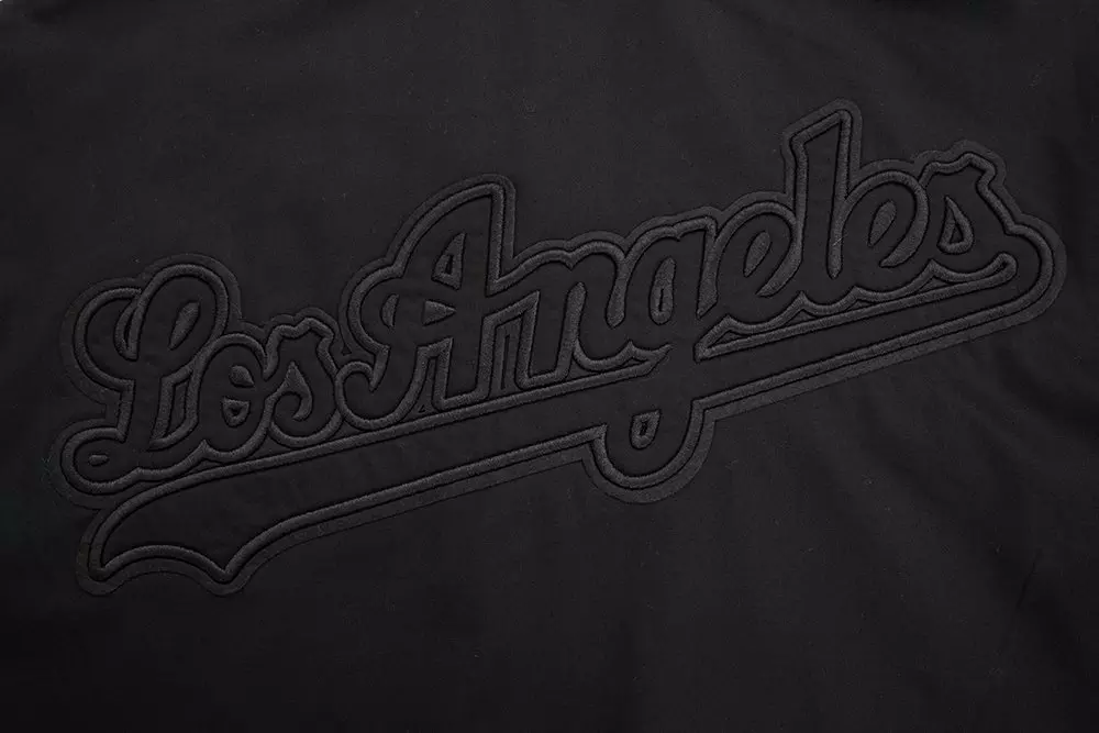 Pro Standard Men's MLB Los Angeles Dodgers Neutral Twill Jacket - Black - BLACK