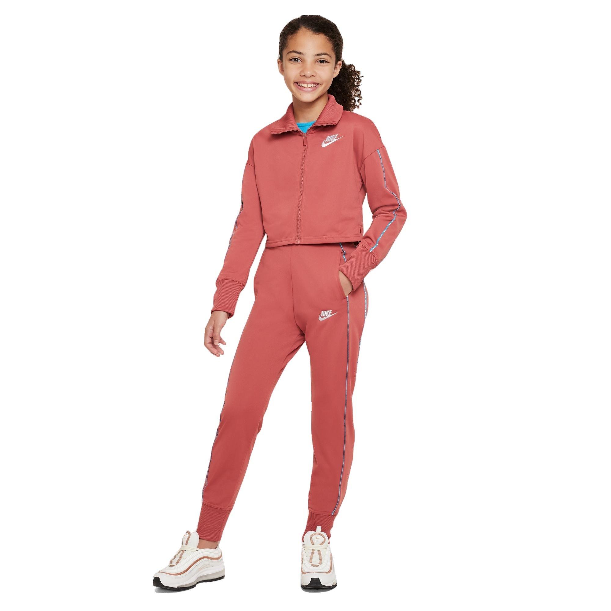 Nike Big Girls' Sportswear HW Tracksuit - RED Thumbnail View 1