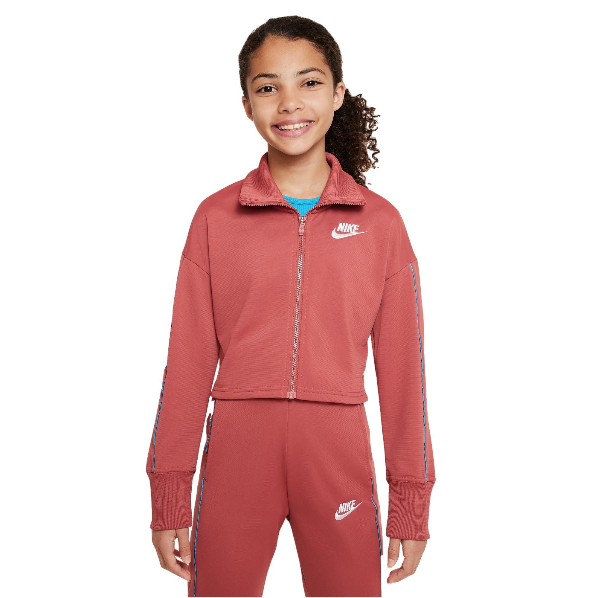 Nike Big Girls' Sportswear HW Tracksuit - RED Thumbnail View 3