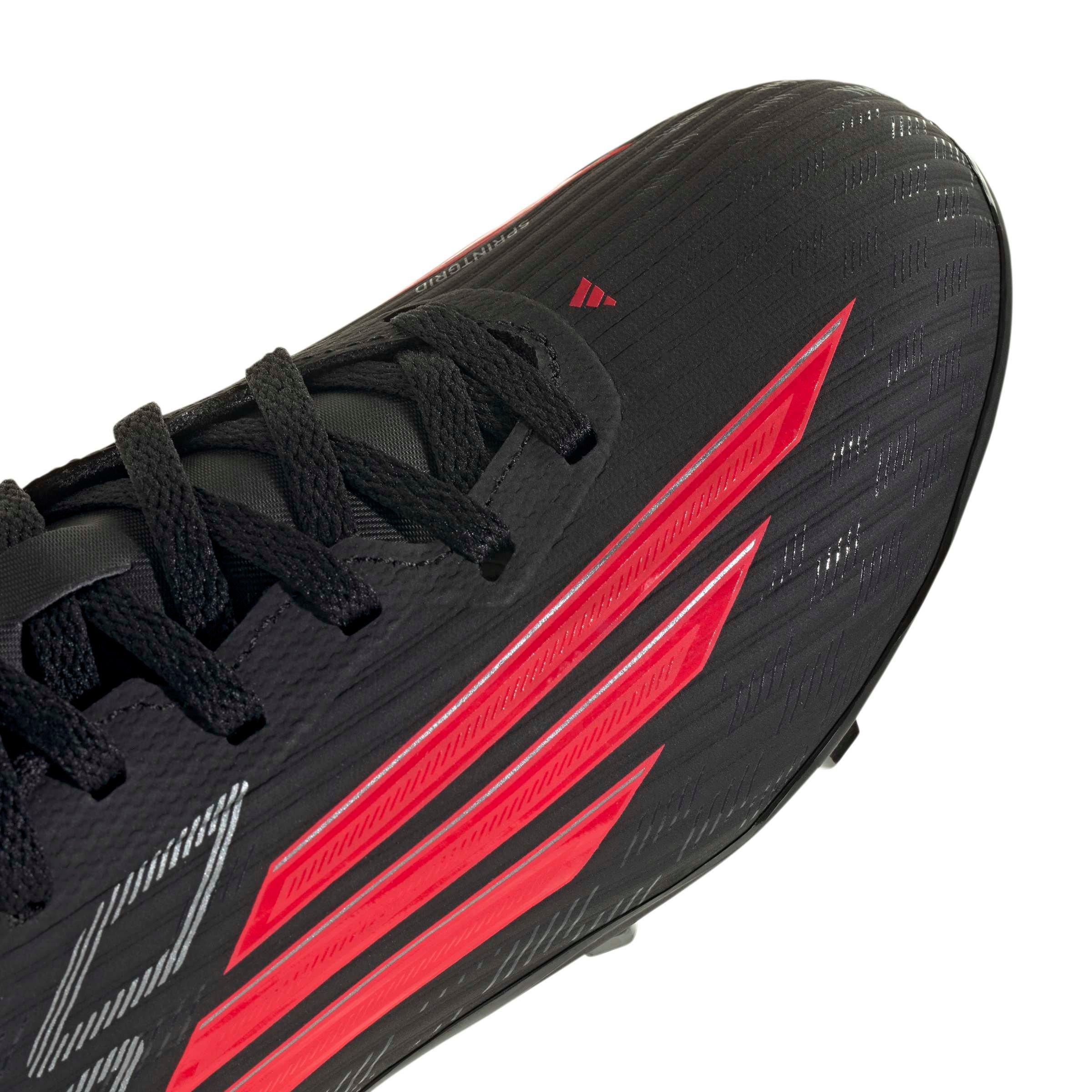 adidas F50 League FG "Core Black/Lucid Red/Core Black" Grade School Kids' Soccer Cleat - BLACK/RED/BLACK Thumbnail View 5