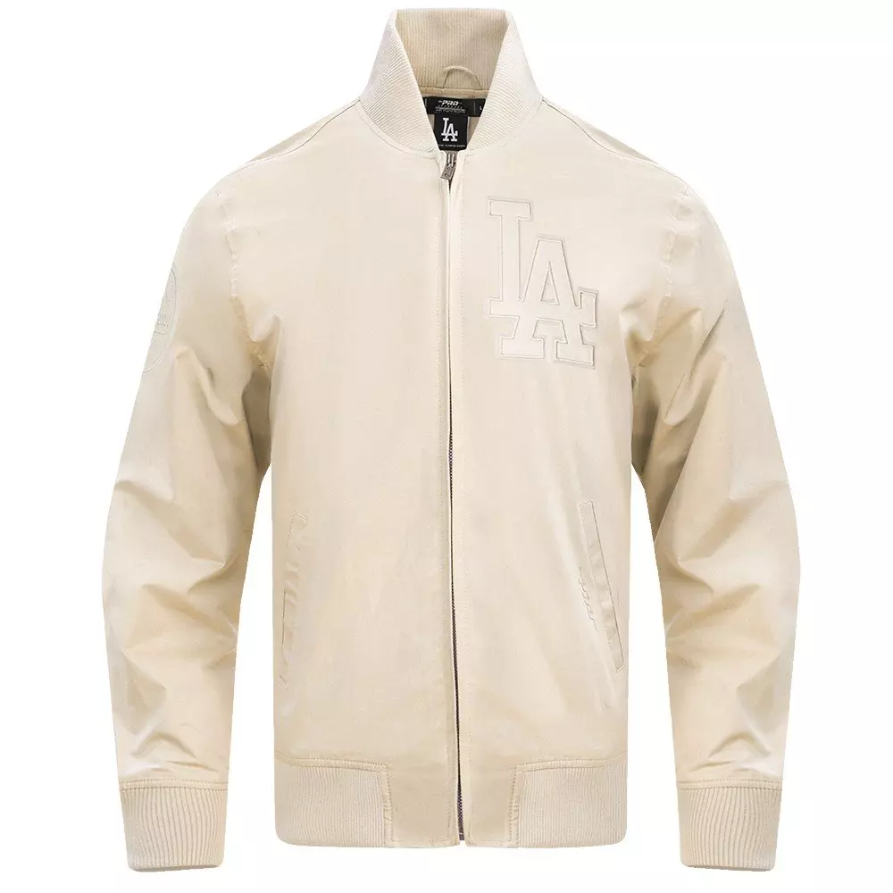 Pro Standard Men's MLB Los Angeles Dodgers Neutral Twill Jacket - Eggshell - EGGSHELL