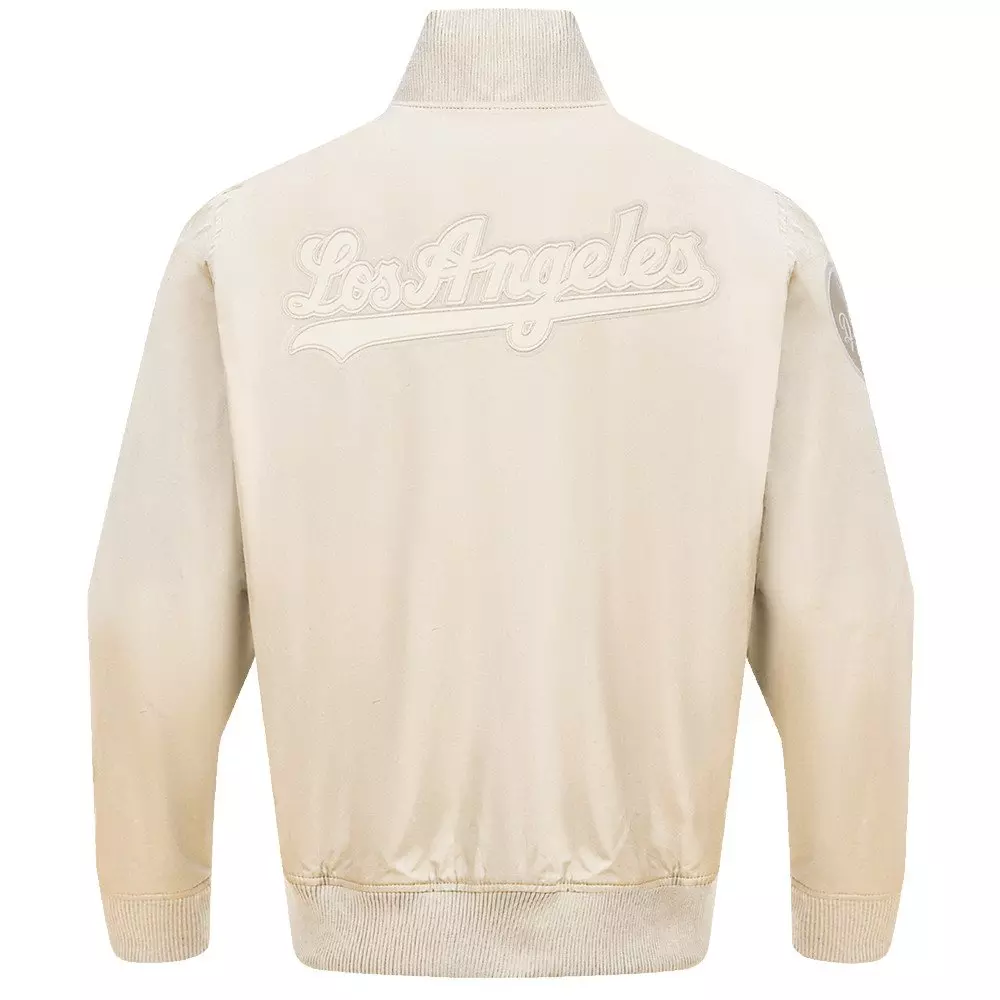 Pro Standard Men's MLB Los Angeles Dodgers Neutral Twill Jacket - Eggshell - EGGSHELL