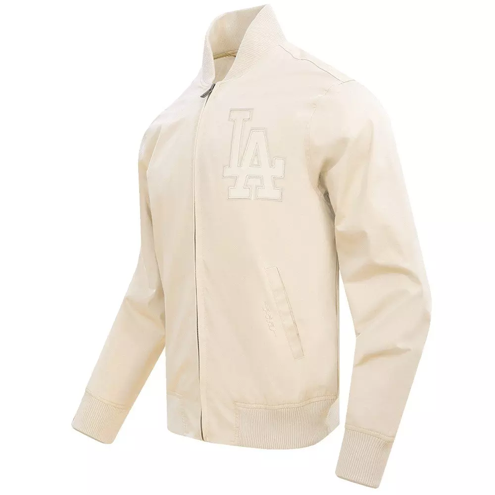 Pro Standard Men's MLB Los Angeles Dodgers Neutral Twill Jacket - Eggshell - EGGSHELL