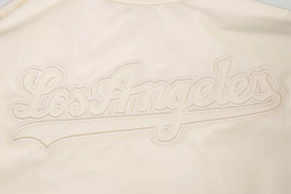 Pro Standard Men's MLB Los Angeles Dodgers Neutral Twill Jacket - Eggshell - EGGSHELL