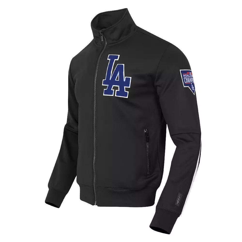 Pro Standard Men's MLB Los Angeles Dodgers Classic Track Jacket - Black - BLACK