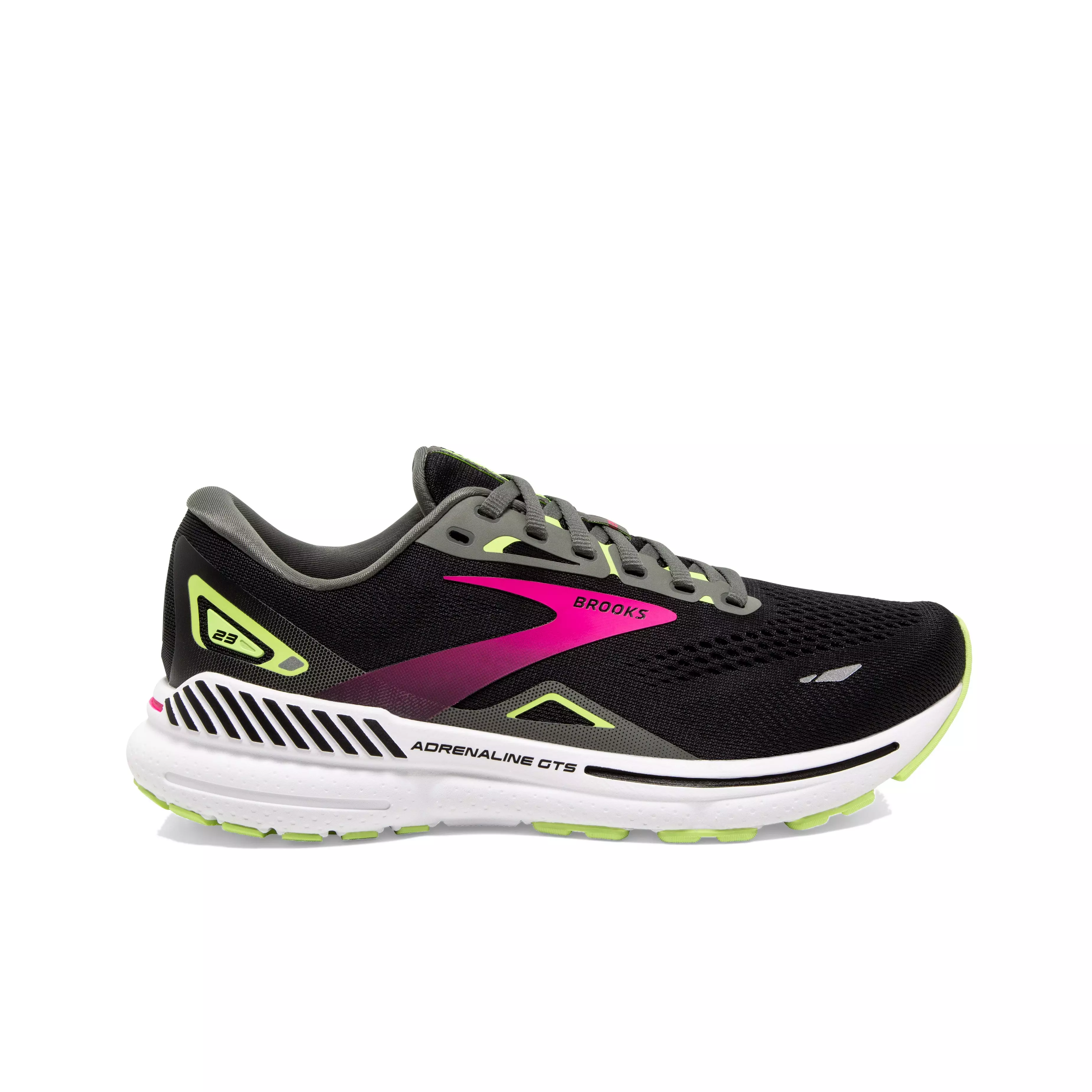 Brooks Adrenaline GTS 23 "Black/Green/Pink" Women's Running Shoe - BLACK/GREEN/PINK
