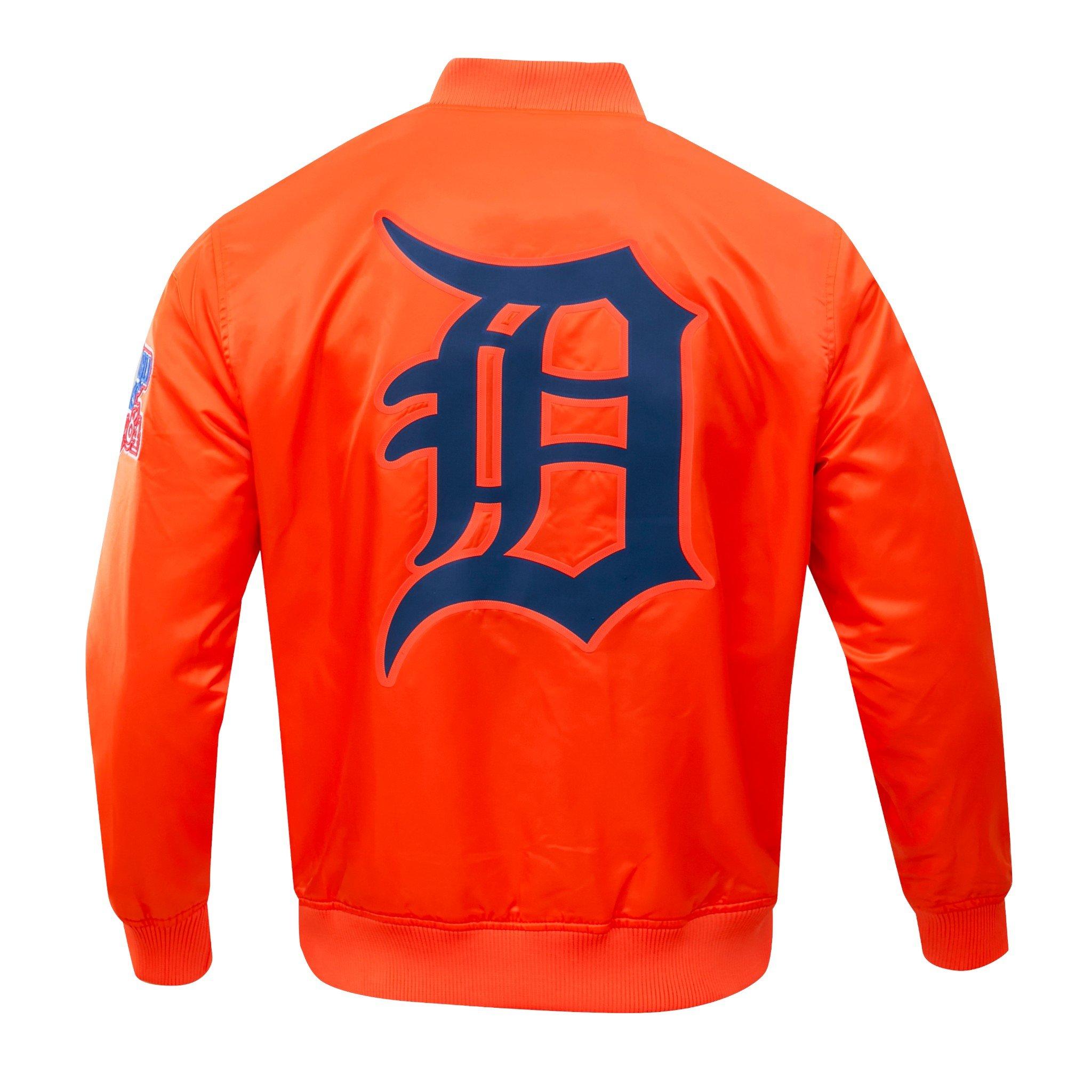 Pro Standard Men's MLB Detroit Tigers Big Logo World Series Satin Jacket - Orange - ORANGE
