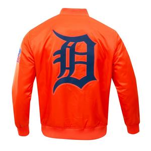 Pro Standard Men's MLB Detroit Tigers Big Logo World Series Satin Jacket - Orange - ORANGE