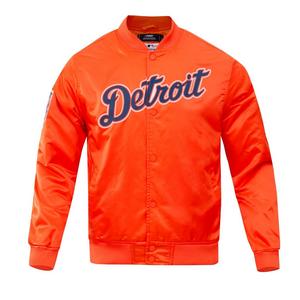 Pro Standard Men's MLB Detroit Tigers Big Logo World Series Satin Jacket - Orange - ORANGE