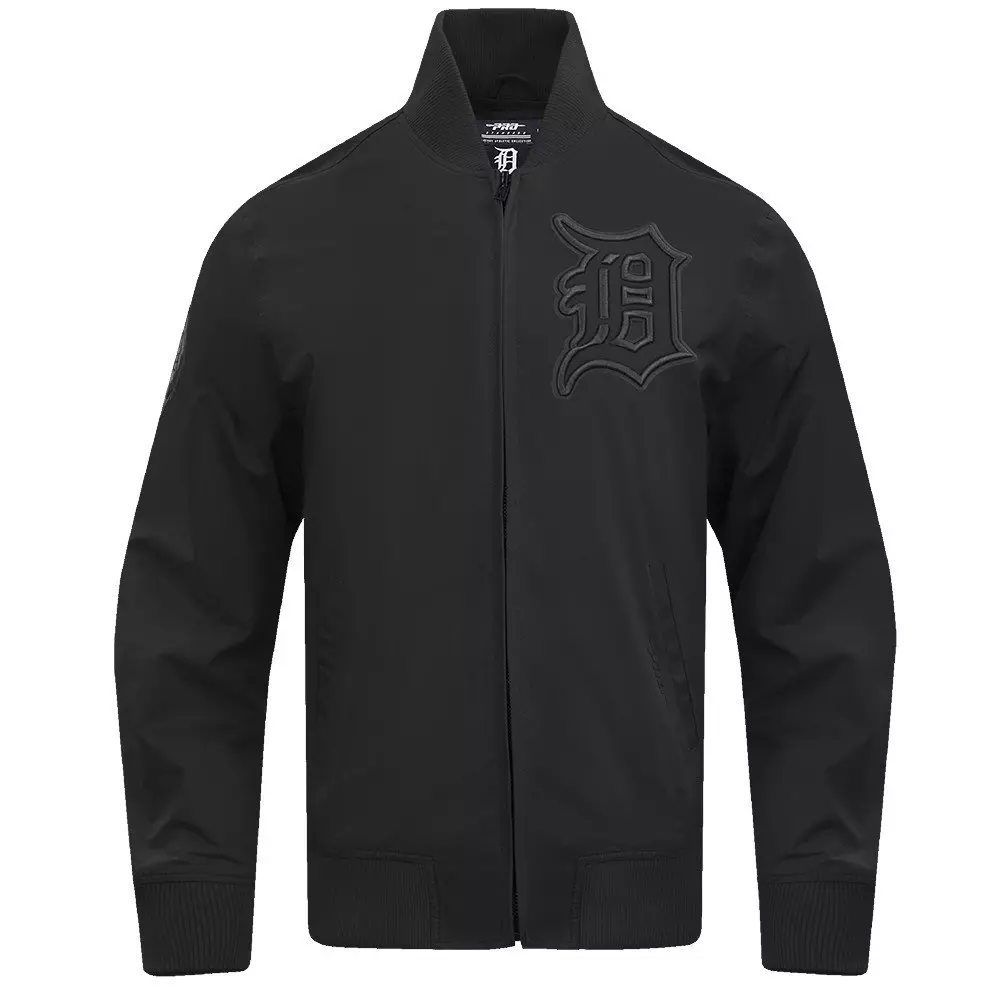 Pro Standard Men's MLB Detroit Tigers Neutral Twill Jacket - Black - BLACK
