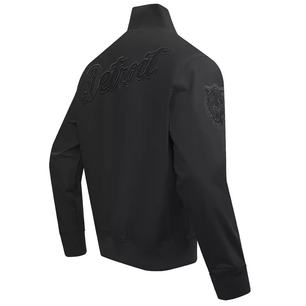 Pro Standard Men's MLB Detroit Tigers Neutral Twill Jacket - Black - BLACK
