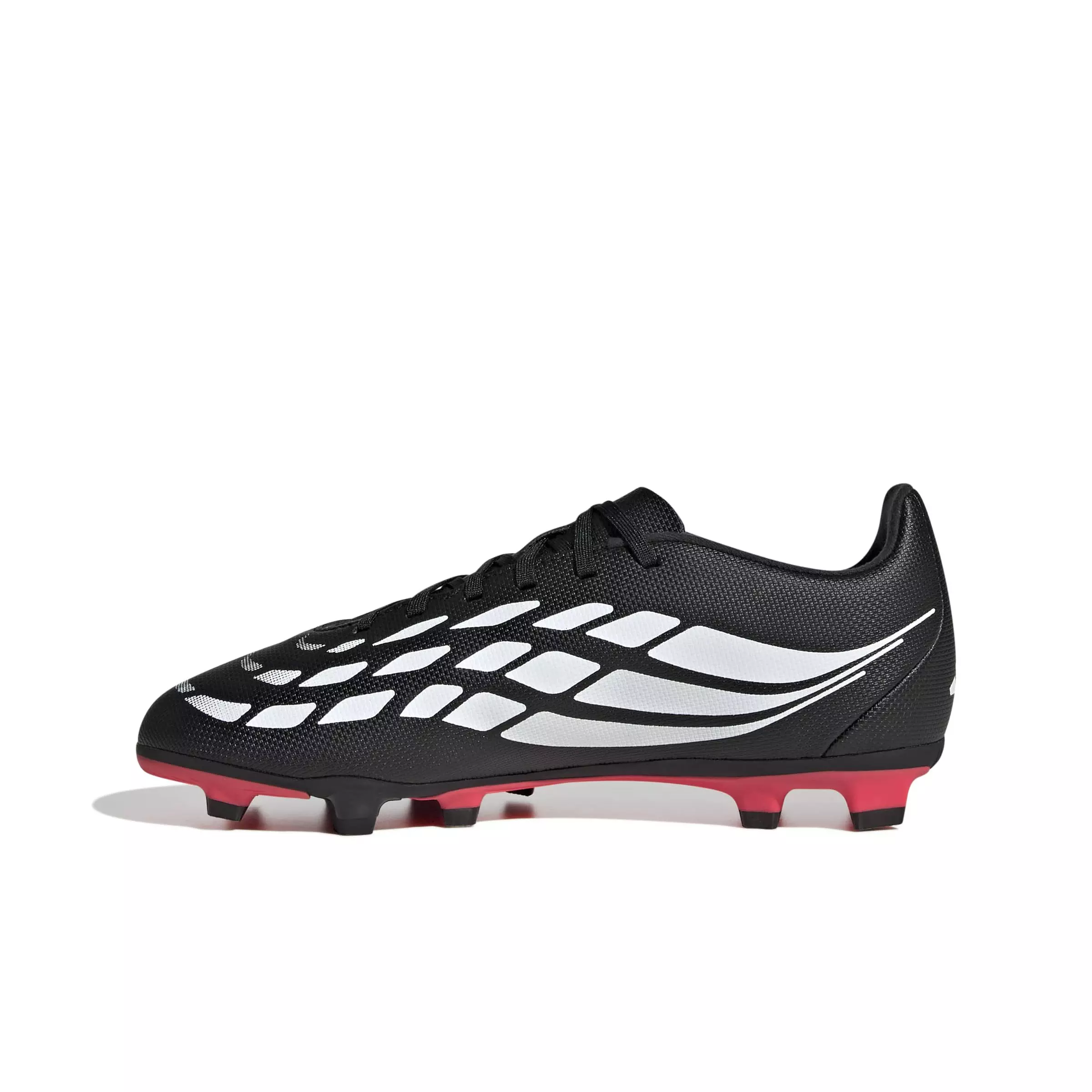 adidas Predator Club FG "Core Black/Ftwr White/Lucid Red" Grade School Kids' Soccer Cleat - BLACK/WHITE/RED