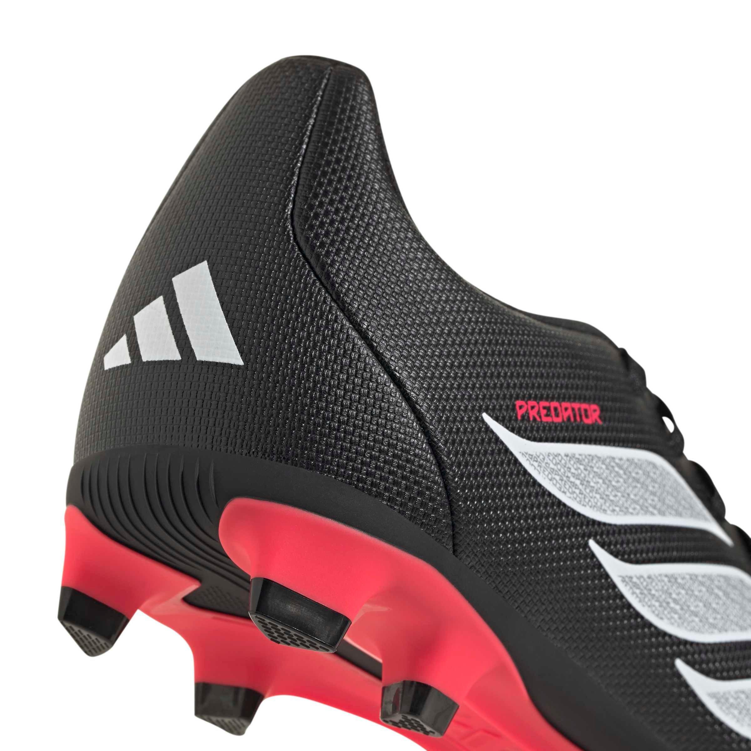 adidas Predator Club FG "Core Black/Ftwr White/Lucid Red" Grade School Kids' Soccer Cleat - BLACK/WHITE/RED Thumbnail View 6