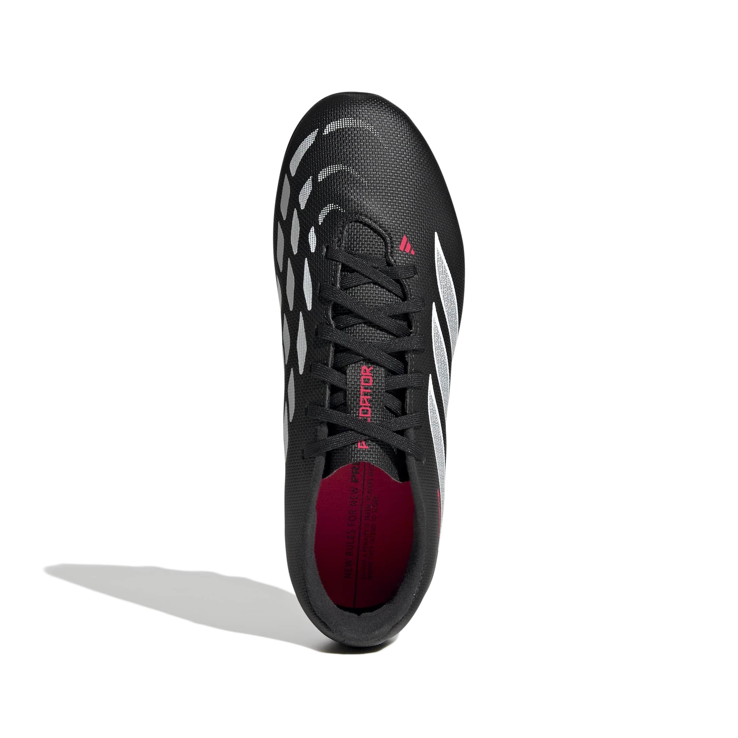 adidas Predator Club FG "Core Black/Ftwr White/Lucid Red" Grade School Kids' Soccer Cleat - BLACK/WHITE/RED Thumbnail View 7