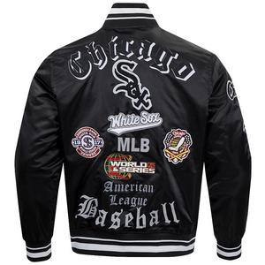 Pro Standard Men's MLB Chicago White Sox Old English Satin Jacket - Black - BLACK