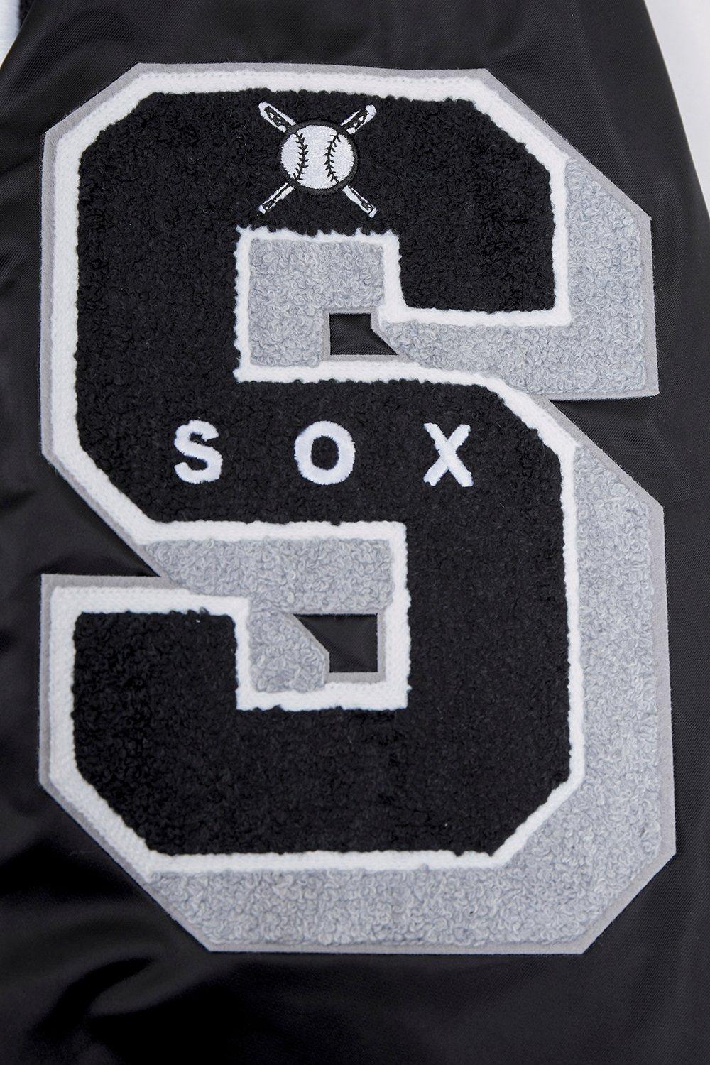 Pro Standard Men's MLB Chicago White Sox Old English Satin Jacket - Black - BLACK