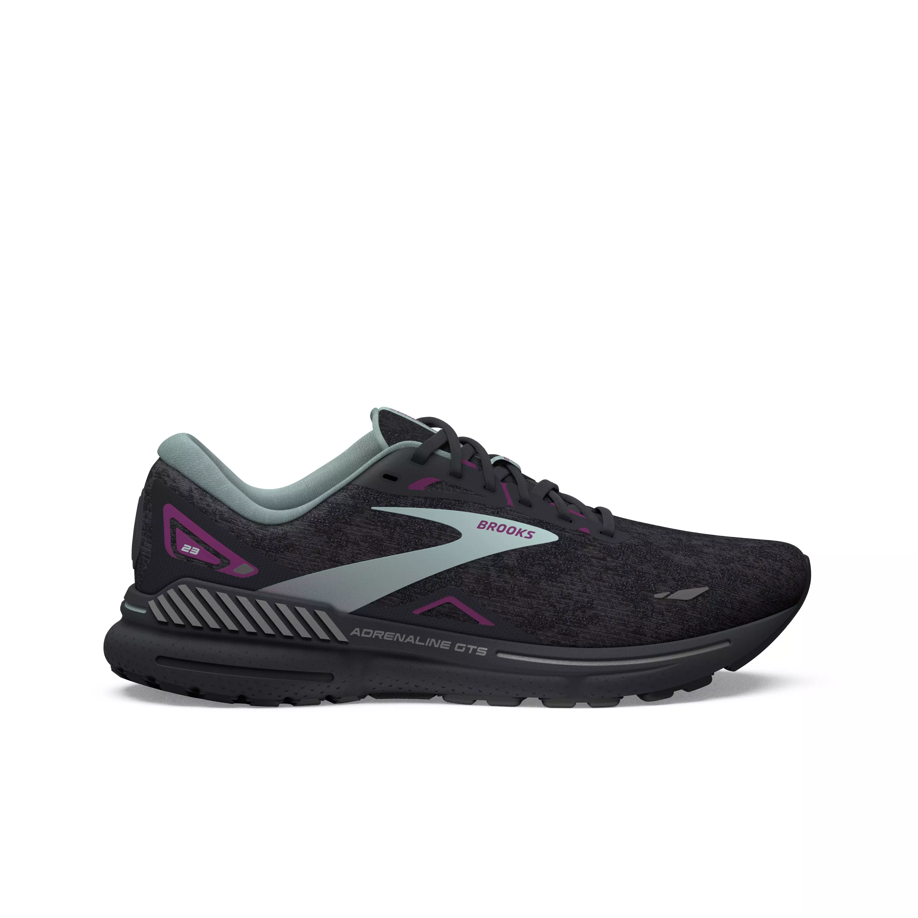 Brooks Adrenaline GTS 23 "Black/Light Blue/Purple" Women's Running Shoe - BLACK/LT BLUE/PURPLE