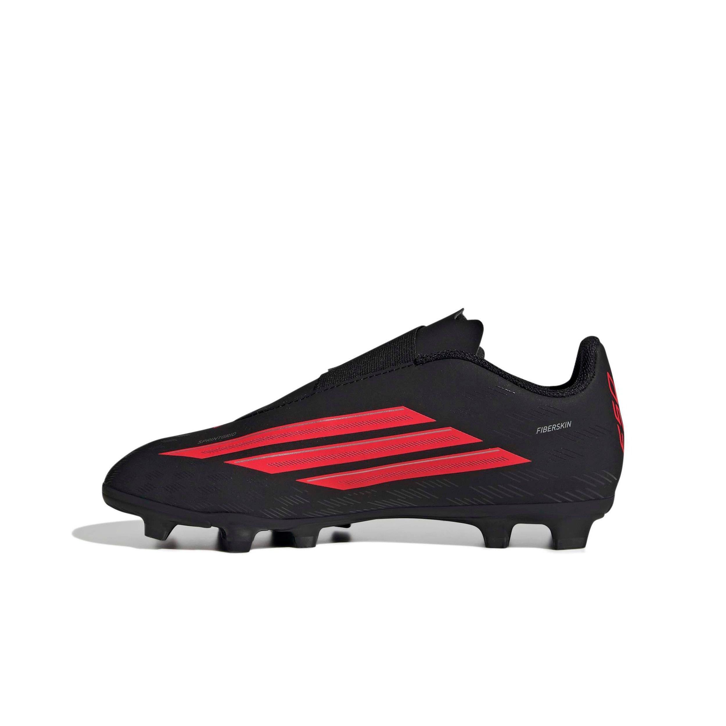 adidas F50 Club Velcro Firm MG "Core Black/Lucid Red/Core Black" Preschool Kids' Soccer Cleat - BLACK/RED/BLACK Thumbnail View 2