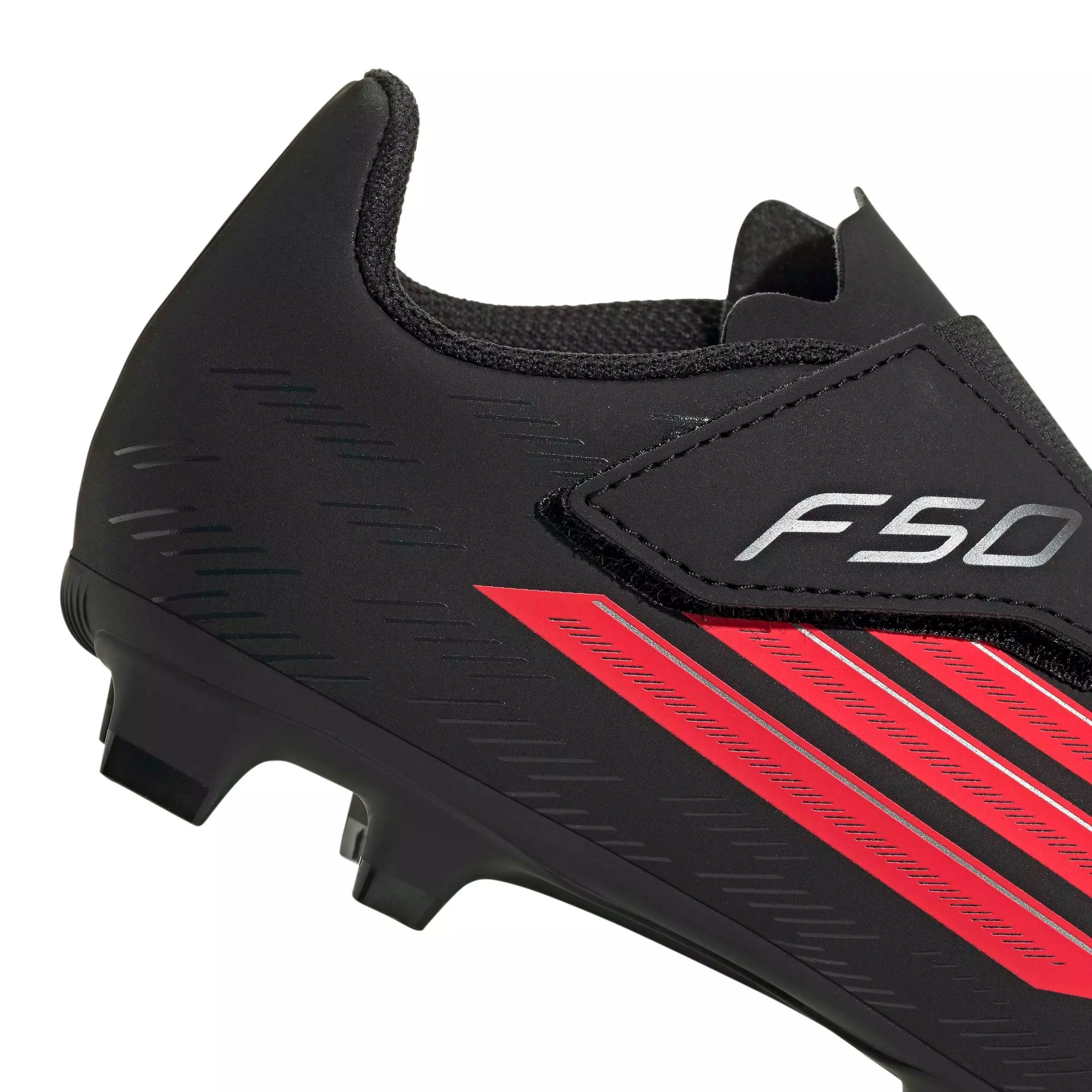 adidas F50 Club Velcro Firm MG "Core Black/Lucid Red/Core Black" Preschool Kids' Soccer Cleat - BLACK/RED/BLACK