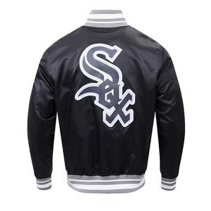 Pro Standard Men's MLB Chicago White Sox Script Tail Satin Jacket - Black/Grey - BLACK/GREY