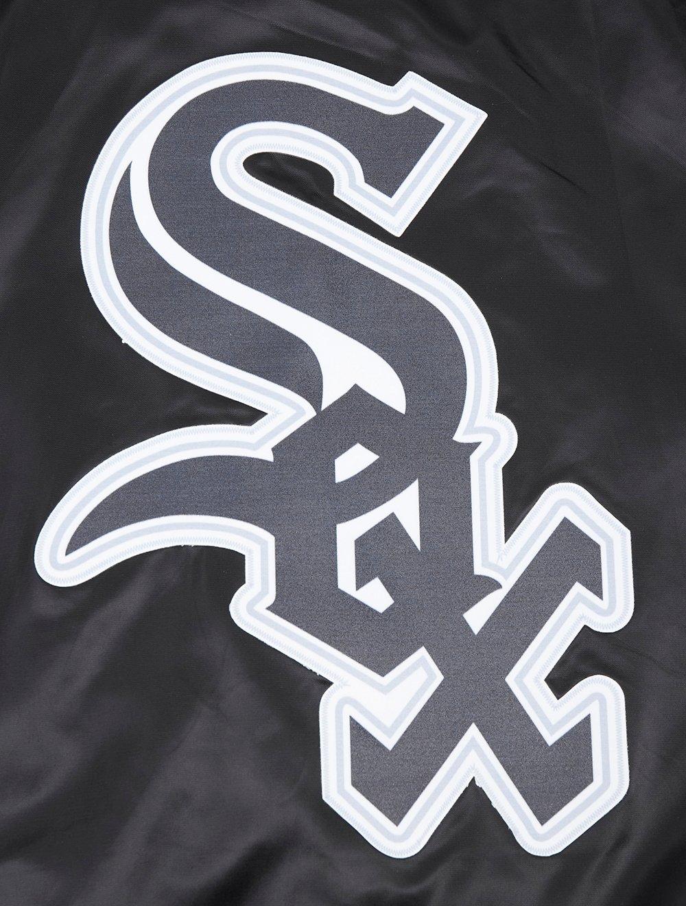 Pro Standard Men's MLB Chicago White Sox Script Tail Satin Jacket - Black/Grey - BLACK/GREY
