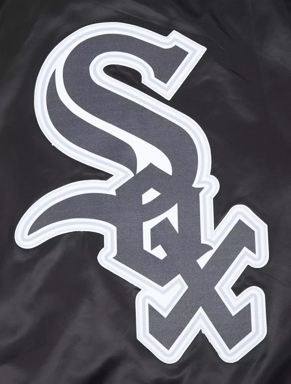 Pro Standard Men's MLB Chicago White Sox Script Tail Satin Jacket - Black/Grey - BLACK/GREY