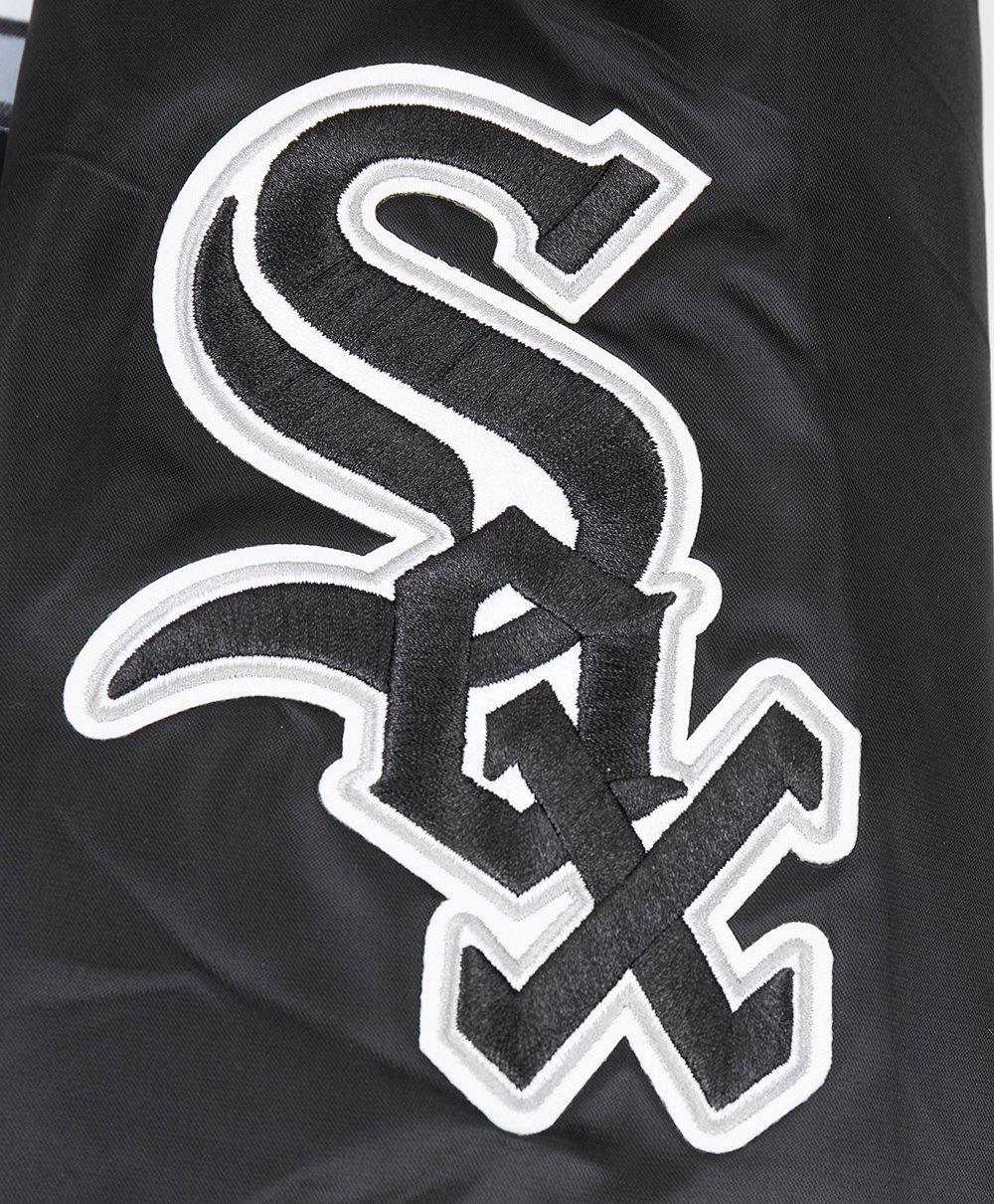 Pro Standard Men's MLB Chicago White Sox Script Tail Satin Jacket - Black/Grey - BLACK/GREY