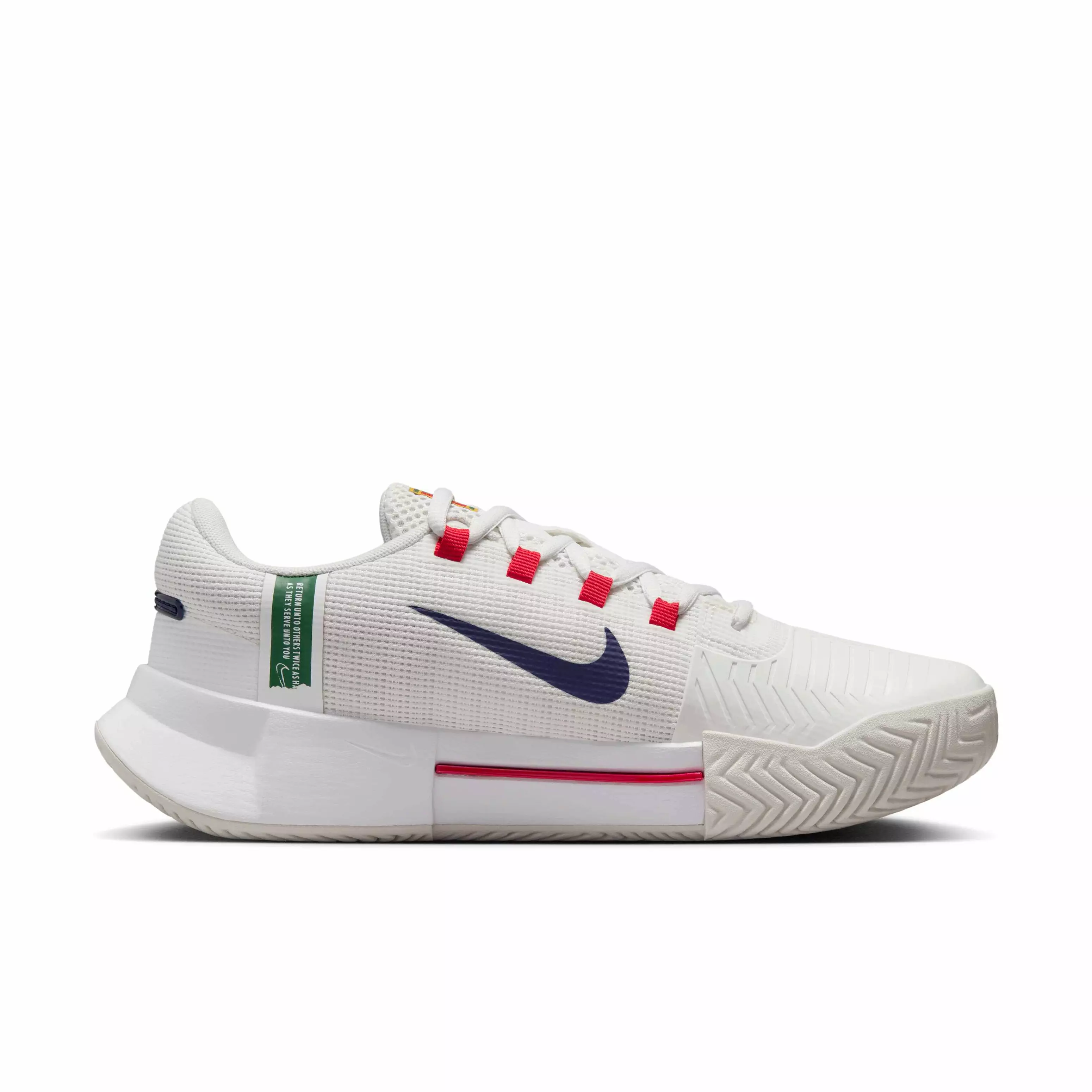 Nike Zoom GP Challenge 1 "Summit White/Lt Bone/University Red/Binary Blue" Women's HC Tennis Shoe - WHITE/LT BONE/RED/BLUE